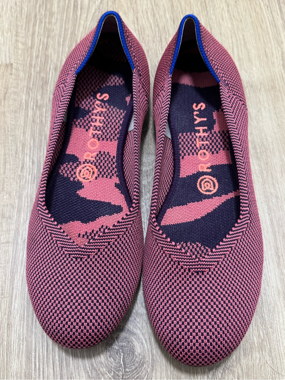 Rothy’s Women’s Rose Pink Double Stitch Knit Ballet Round Toe Flats Size 8